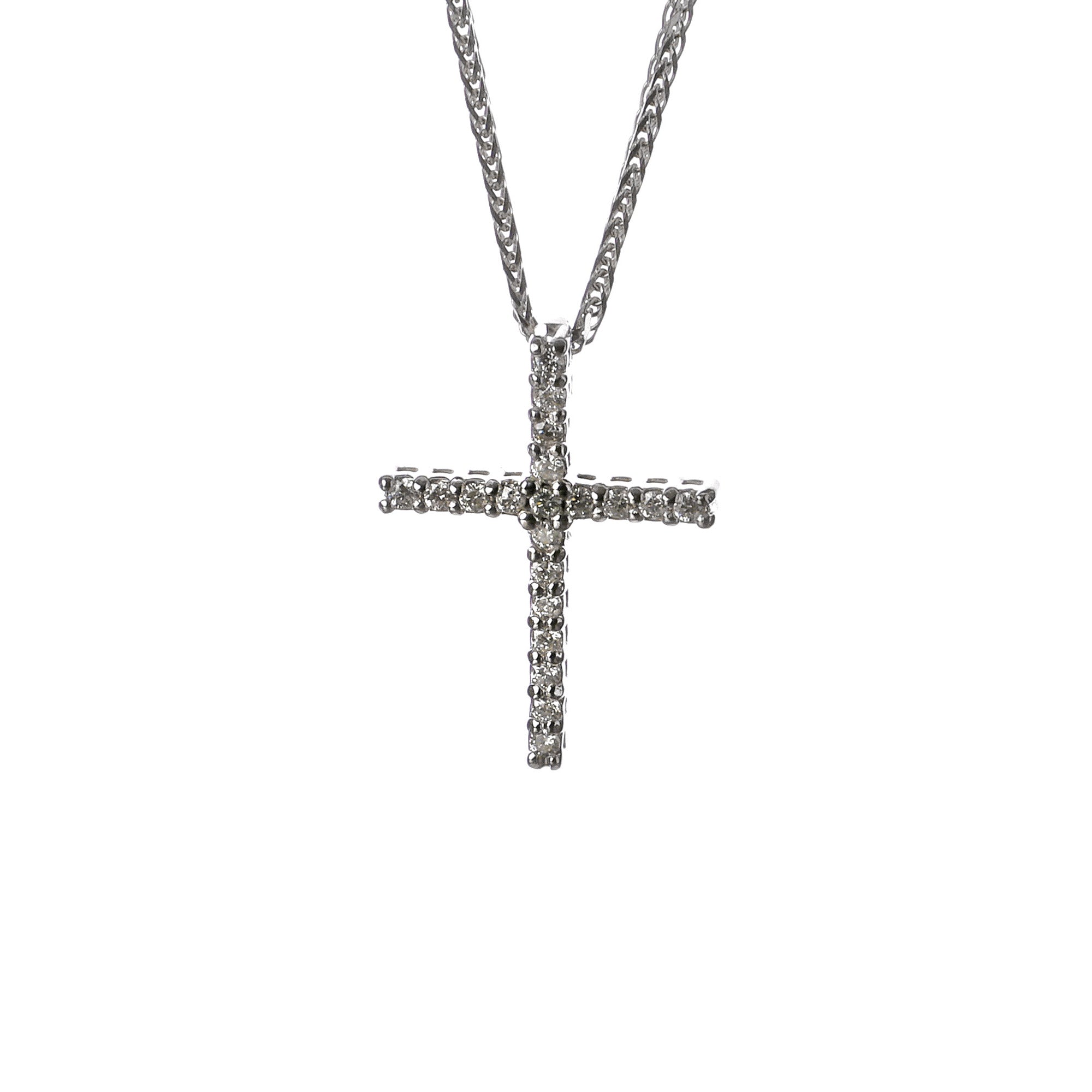 Dije faith de diamantes en oro blanco
