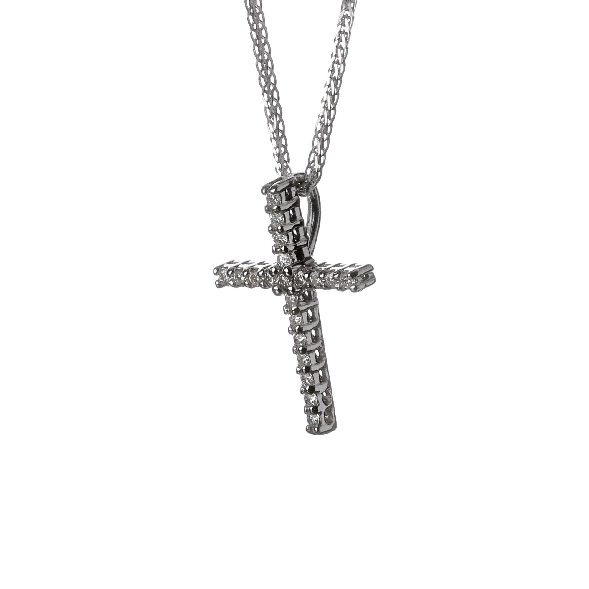 Dije faith de diamantes en oro blanco